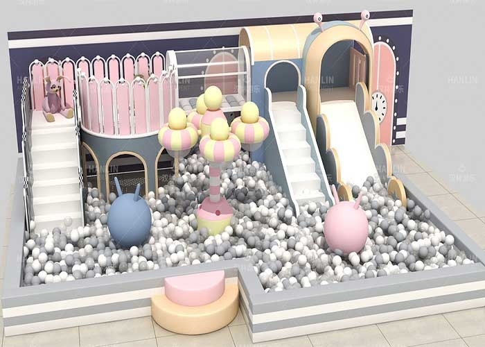 Hanlin Amusement Indoor Playground Structurer Macaron Themed Play Area Equipment