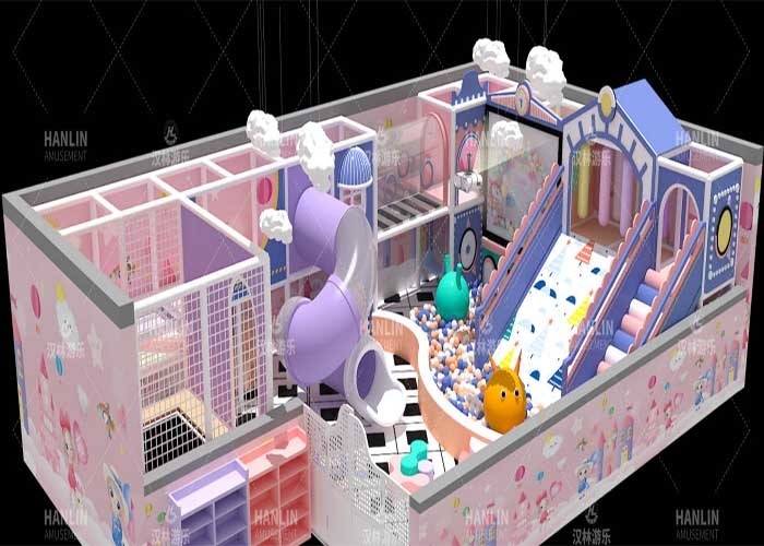 Coloful Indoor Soft Playground Equipments Children Play Area 30 kids