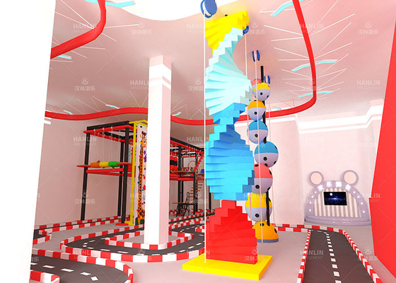 Large Theme Indoor Trampoline Park Playground With Climbing Wall