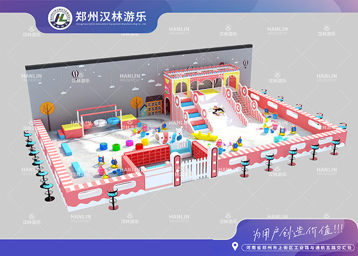 PVC plywood Indoor Playground Equipment Macaron Theme Indoor Play Maze