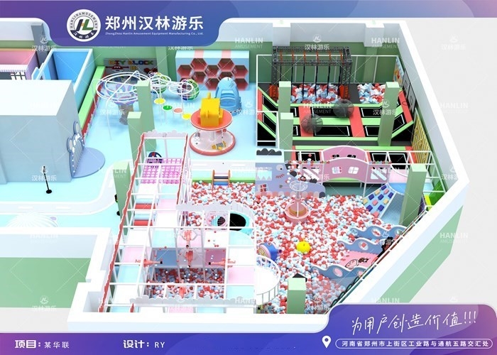 Indoor Amusement Trampoline Park Playground Equipment Customized Color