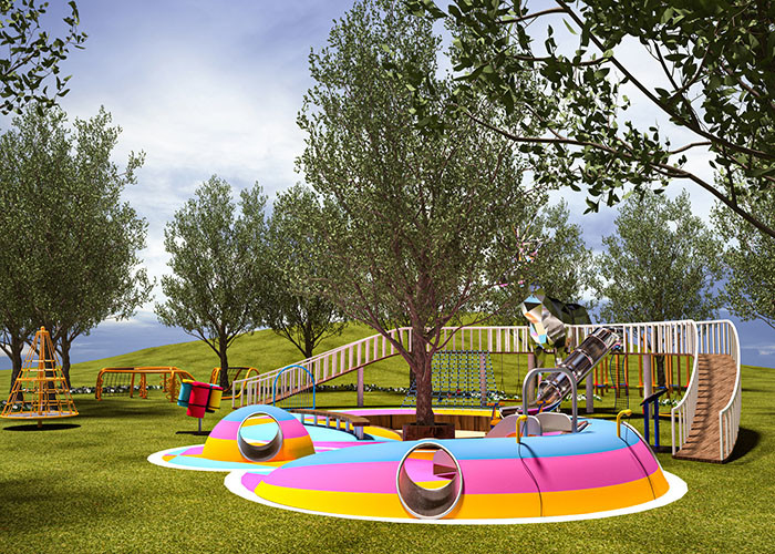 Deer Theme Colorful Outdoor Playground Equipment For Kids