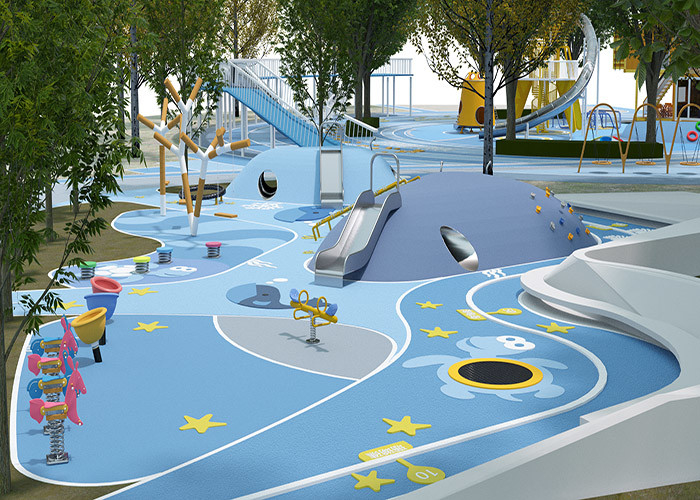 Ocean Theme Outdoor Playground Equipment Micro Topography Antifade