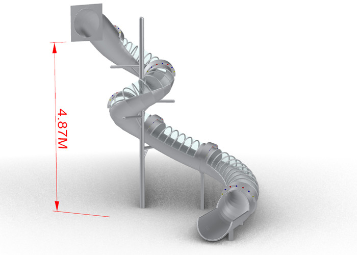 Customized Color Outdoor Spiral Slide 76cm Diameter Backyard Playground Tube Slide