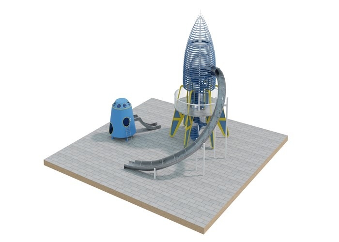 Outdoor Park Metal Tube Slide Ss304 Stainless Steel Playset