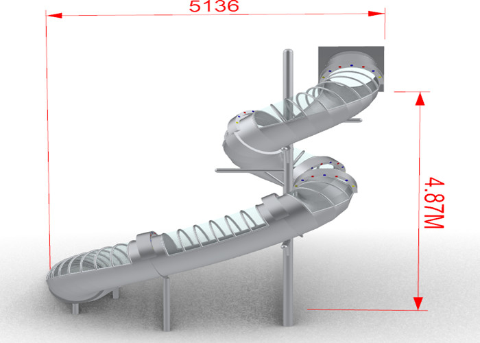 Customized Color Outdoor Spiral Slide 76cm Diameter Backyard Playground Tube Slide