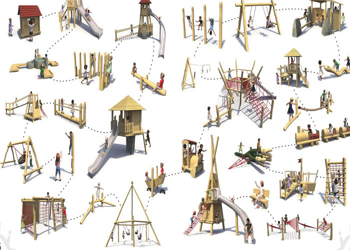 Corrosion Resistance Log Amusement Park Equipment Theme Playsets