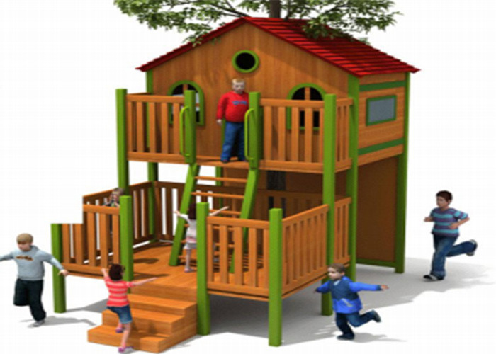 Small Wooden Playground Set Little Wooden Playhouse With Slide Toddler