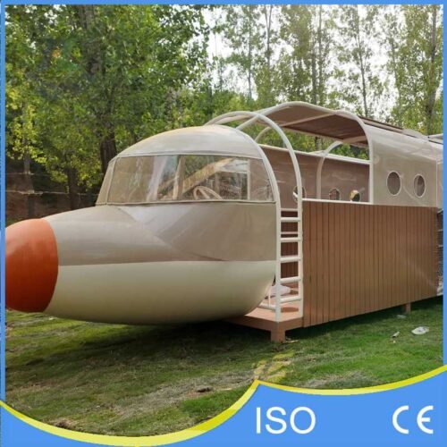 Rear View of Airplane Playground with Tube Slide