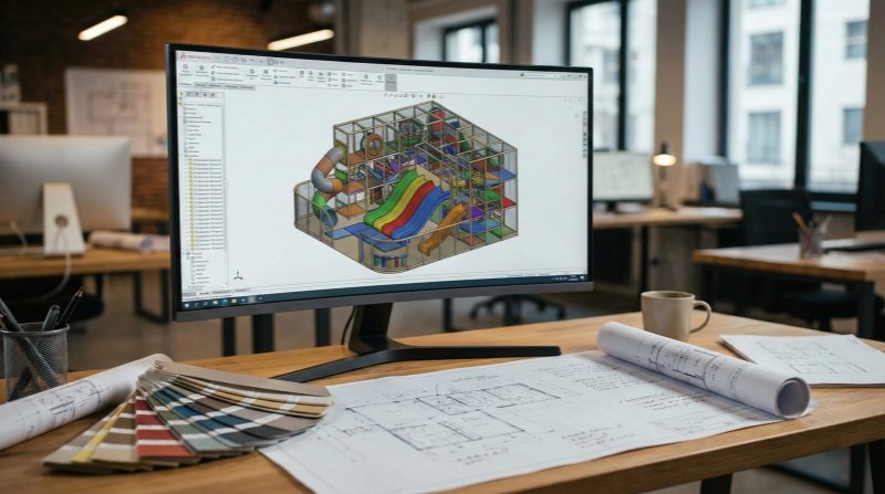 3D CAD Custom Design and Planning for Indoor Playground Project