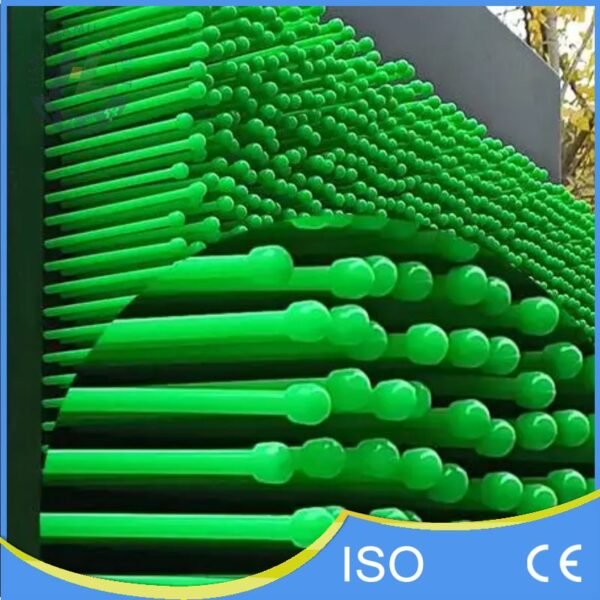 Close Up of Green Plastic Pins on Interactive Wall Close Up of Green Plastic Pins on Interactive Wall