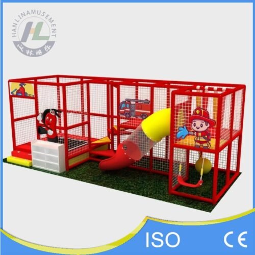 Fireman Station Small Playground with Trampoline and Slide Fireman Station Small Playground with Trampoline and Slide