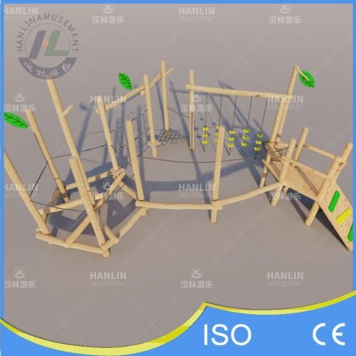 Forest Themed Wooden Playground with Leaf Decorations