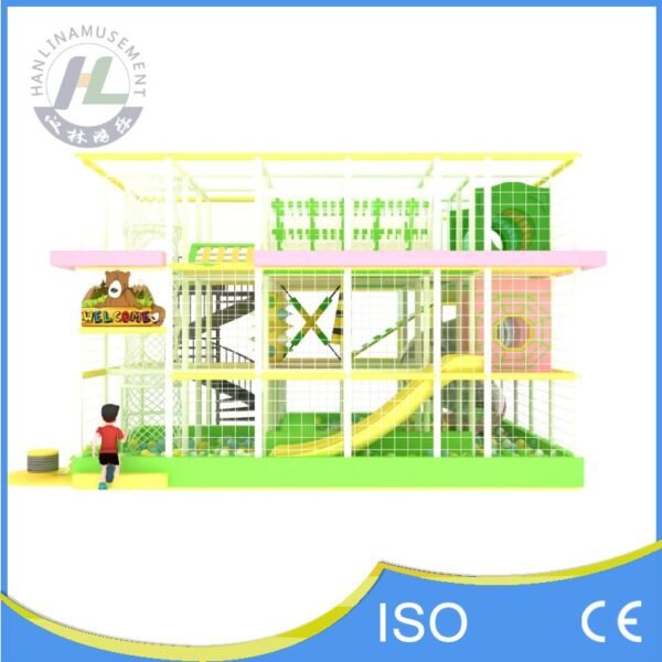 Front View of Small Multi Level Indoor Playground