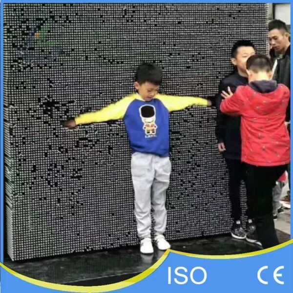 Giant Seamless Black 3D Pin Wall with Child