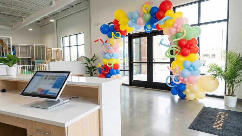 Indoor Playground Grand Opening Preparation Scene