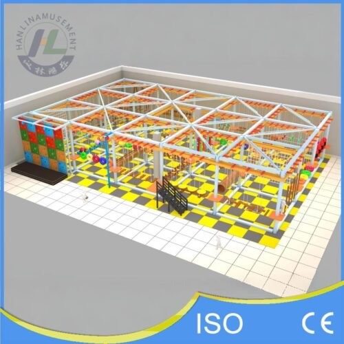 Large Indoor High Ropes Course with White Frame