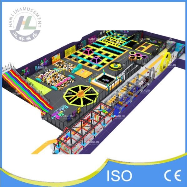 Large Indoor Trampoline Center with Wipeout and Foam Pit