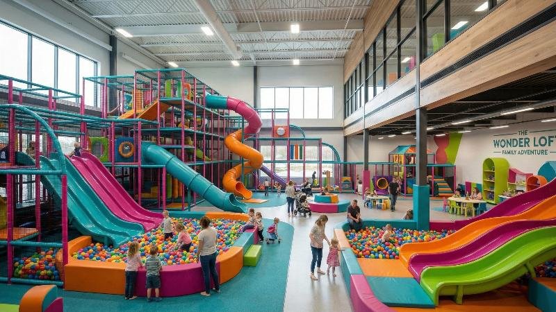Modern Commercial Indoor Playground Facility and Family Entertainment Center