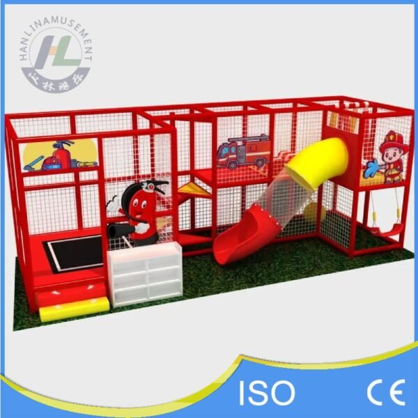 Red Fireman Themed Portable Soft Play Structure Red Fireman Themed Portable Soft Play Structure