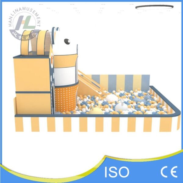 Side View of Bear Themed Soft Play Structure