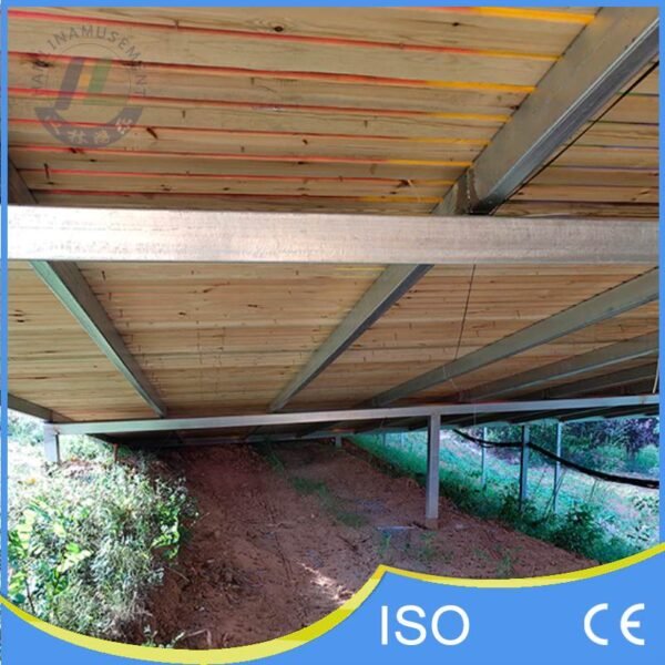 Steel Frame and Wood Plank Base Construction