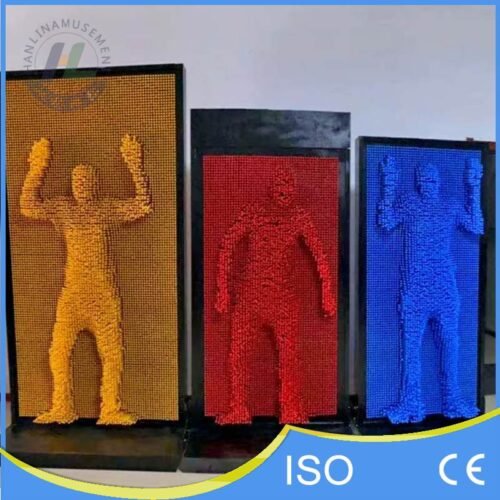 Three Color Life Size Pin Art Screens Yellow Red Blue