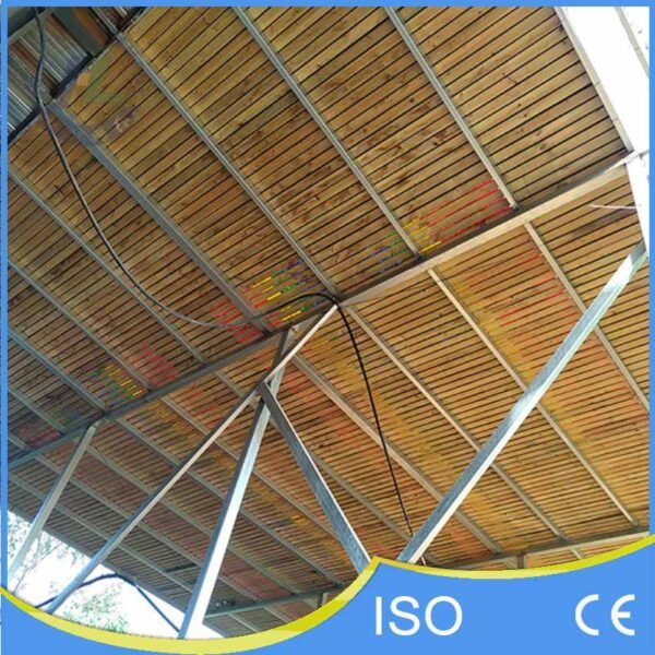 Underside View of Steel and Wood Slide Foundation