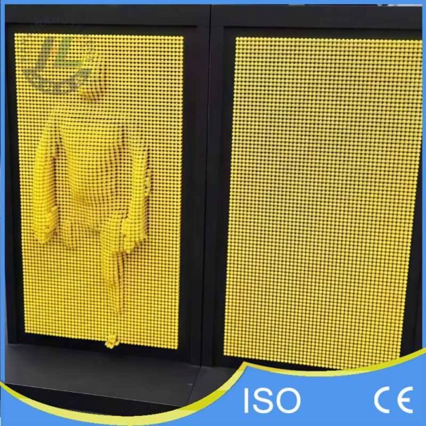 Yellow 3D Pin Wall with Human Impression