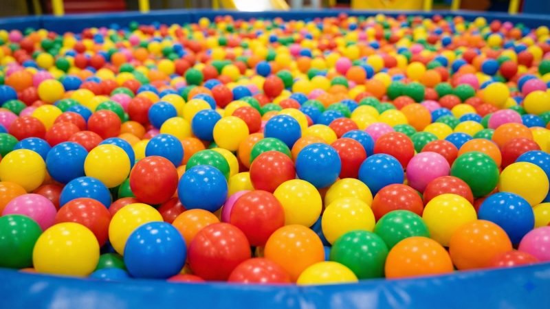Clean Ocean Ball Pit With Thousands Of Colorful Plastic Balls