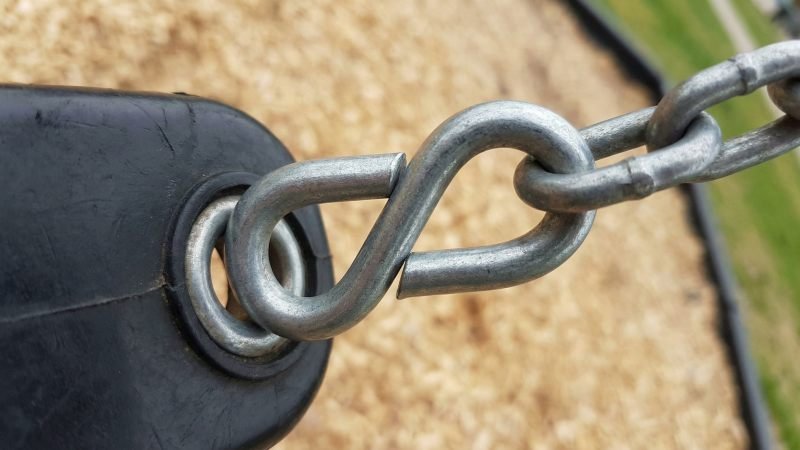 Close Up Of Safely Closed S Hook On Swing Chain