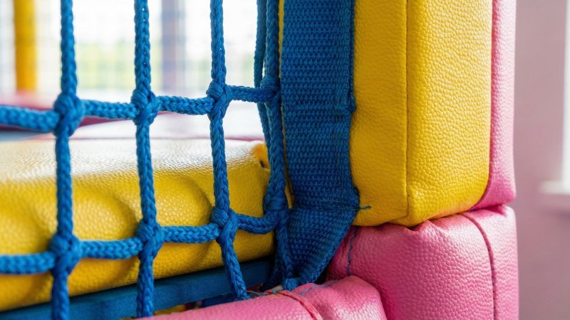 Close Up Of Safety Netting And Foam Padding