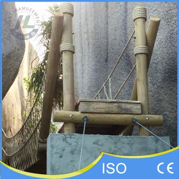 Detail of Rope Knotting and Wooden Post Anchors