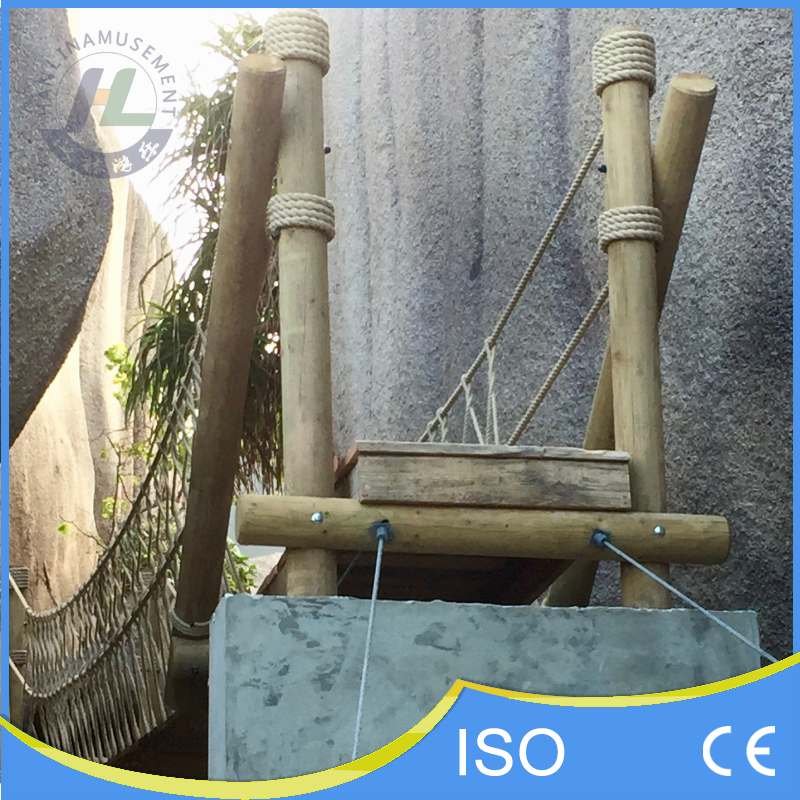 Custom Scenic Rope Suspension Bridge | Rustic Wood & Rope Walkway for ...