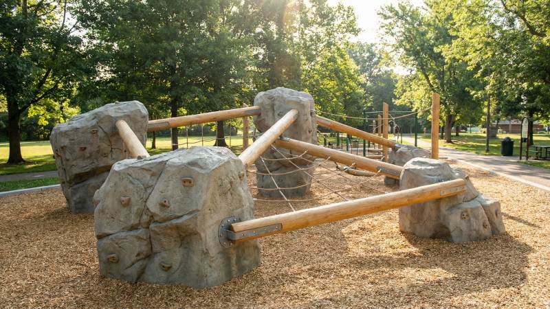 Engineered Natural Climbing Boulders And Logs