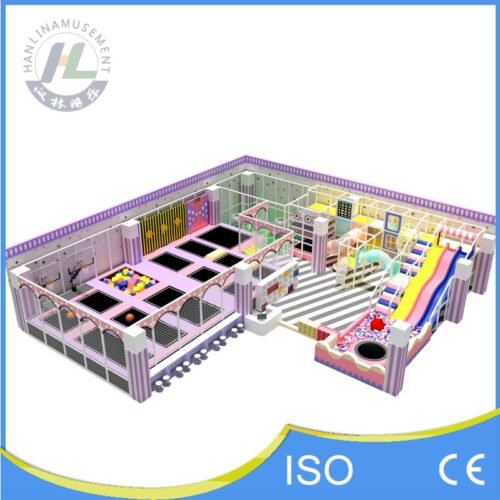 Pastel Princess Castle Soft Play Center with Trampoline Pastel Princess Castle Soft Play Center with Trampoline