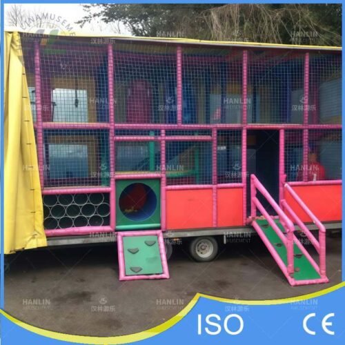 Pink Mobile Trailer Playground With Curtain