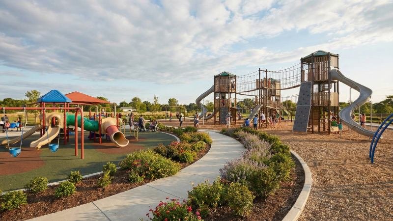 Playground Separated Into Toddler Zone And Older Child Zone