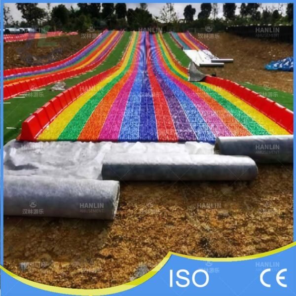 Rainbow Slide Installation on Concrete Slope