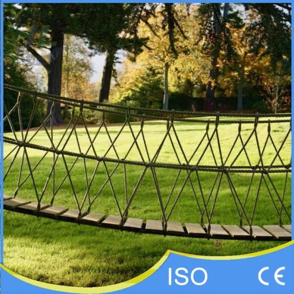 Side View of Hanging Rope Bridge Structure