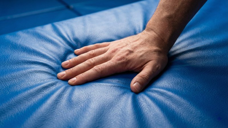 Hand Pressing Soft Playground Mat Safety Test