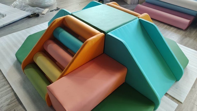 Macaron Color Soft Play Stairs And Slide Combination