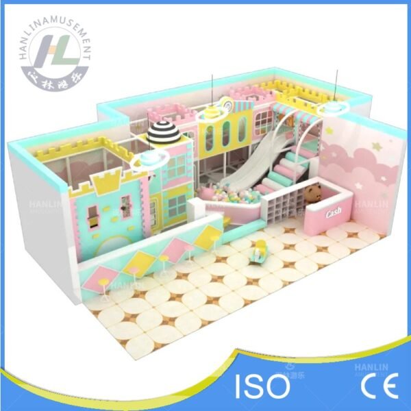 Pastel Castle Indoor Playground Isometric Overview Pastel Castle Indoor Playground Isometric Overview