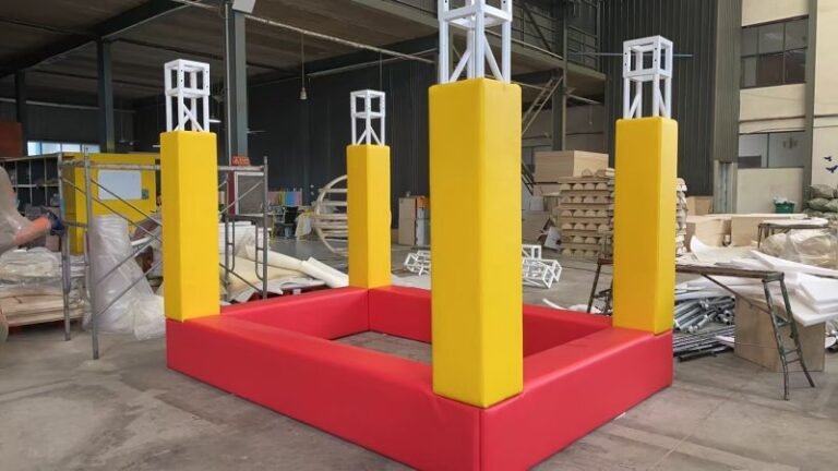 Red And Yellow Soft Play Foam Pit Structure In Factory