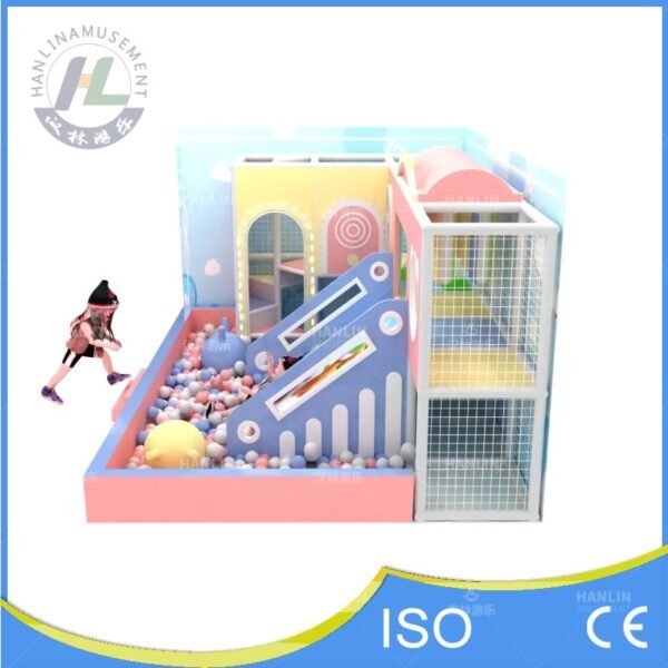 Small Indoor Playground with Projection Slide Side View