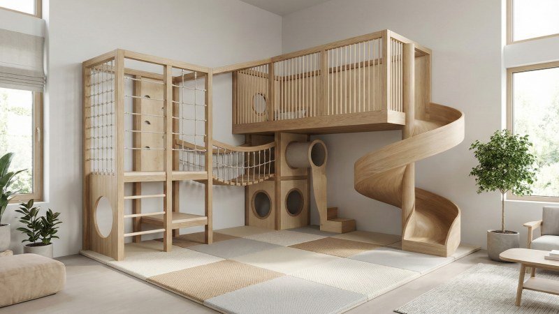 custom corner wooden playground design