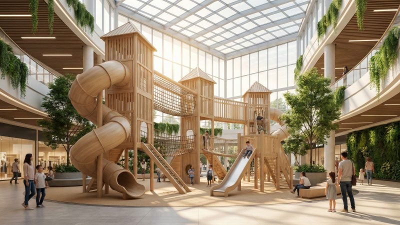 luxury commercial indoor wooden playground center