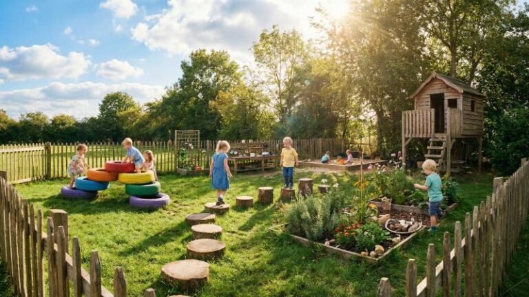 Creative DIY Outdoor Preschool Playground With Natural Elements