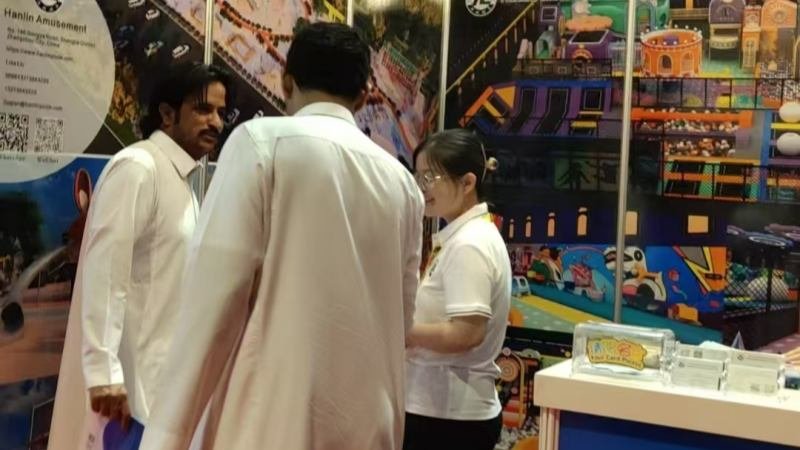 Discussing playground project details with Saudi partners