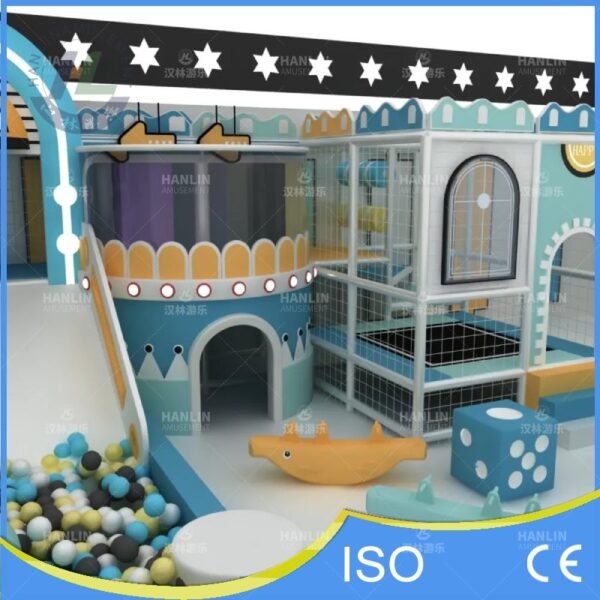 Indoor Playground Trampoline Area With Castle Design